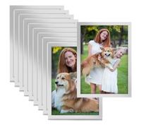 Paaruter 10 Pièces A5 Cadres d'art Diamant Magnétiques, Cadre Photo Magnétique Auto-Adhésif Cadres de Peinture Diamant Cadre D'Affichage Facile à Installer Argent