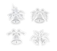 Paaruter 4 Pièces/Ensemble Bricolage Cloche de Noël Ornement Moules en Silicone Résine Artisanat Moules de Moulage