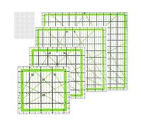 Paaruter 4 Pièces Règle de Quilting Règle de Quilting Carrée en Acrylique Règle de Coupe de Tissu Règle Acrylique à Marque et Règle de Repassage A