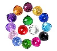 Paaruter 50 Pièces de Boules Pendantes en Cristal en Forme de Faceté pour Le Feng Shui, la Décoration Intérieure d'arbre à Part (20mm)