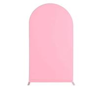 Paaruter Couverture D'Arche de Mariage de 7,2 Pieds, Couvre-Support D'Arche de Mariage Ajusté, Dessus Rond pour DéCoration de Banquet de FêTe d'anniversaire Rose Clair