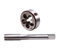 Paaruter Ensemble de 2Pcs M14*1.5 Tap Die en Acier à Haute Vitesse Utilisé pour le Taraudage des Filetages Internes et Externes des Outils Machine.