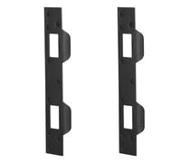 Paaruter Gâche de Porte à Double Trous, Plaque de Renfort de Loquet Robuste pour Poignée de Porte et Pêne Dormant (2 Pièces, Noir) et Facile à Installer