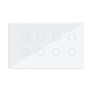 Paaruter Interrupteur Mural Tactile Intelligent WIFI, Panneau en Verre, 10 Gangs, Tuya Smart Life pour Home, Installation Facile, Blanc