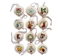 Paaruter Kit de Décorations de Broderie à la Main Jolly et Bright, Kit de Broderie de Noël, Kits de Décorations de Festival