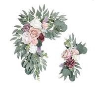Paaruter Kit de Fleurs Artificielles pour Arche de Mariage, Guirlande D'Eucalyptus Bohème, Rideaux, Décoration de Mariage, Panneau de Bienvenue, Installation Facile B