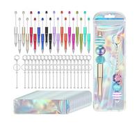 Paaruter Kit de Stylos à Billes Stylos à Billes à Encre Noire Barre de Porte-Clés à Perles Pochette Refermable pour L'École Remerciement Bureau Mariage C Facile à Utiliser