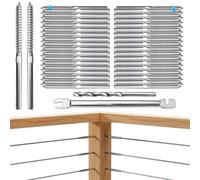 Paaruter Les Vis D'Ajustement pour le Câble de Rampe 1/8" Kit de Quincaillerie pour Rampe de Câbles pour Système de Rampe de Poteau en Bois pour Terrasse