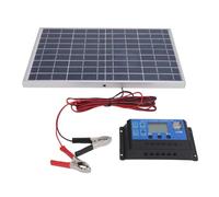 Paaruter Panneau Solaire Portable 10W 12V Polycristallin IP65 Étanche avec un Combo de Contrôleur de Charge Solaire 30A pour Extérieur