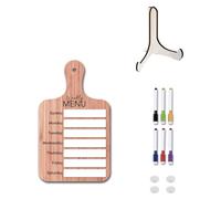 Paaruter Planificateur de Repas pour Réfrigérateur, Tableau de Préparation de Repas Hebdomadaire - Planificateur Hebdomadaire en Bois Magnétique pour Réfrigérateur de Cuisine, Installation