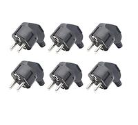 Paaruter Prise RecâbléE de Puissance éLectrique Ca 16A 4.8Mm Mâle pour Prises de Connecteur de Rallonge 6 PièCes Prise EuropéEnne Noire