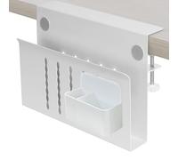 Paaruter Rangement Latéral de Bureau Sous le Rangement de Bureau, Organisateur de Bureau Suspendu en Acier, Support pour Ordinateur Portable, avec Porte-Stylo, Support de Rangement de Bureau,