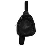 Paaruter Sac À Poitrine En Cuir Poitrine Pack Usb Avec Casque Trou Fonctionnel Organisateur De Voyage Mâle Sling Sac Noir