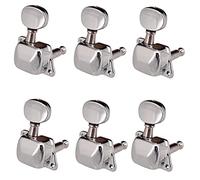 Paaruter TêTes de Machine Semi-FerméEs 6R Chevilles de RéGlage de Guitare Ensemble de CléS de TêTe de Machine de RéGlage en MéTal Chromé pour Accessoires de Guitare