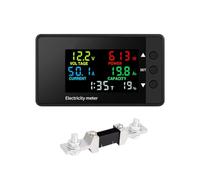 Paaruter Voltmètre Ampèremètre 6 en 1 DC 7,5-100 V Wattmètre LED Compteur Électrique Numérique Multifonctionnel Tension Compteur de Courant 0-200A