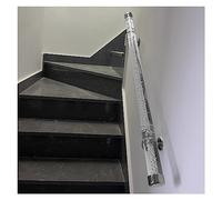 PAAWBW Rampe d'escalier réglable en Acrylique Transparent - Longueur personnalisée 1,6 à 20 Pieds, Support de 200 kg pour(Silver Bracket,50cm(1.6ft))