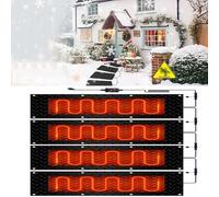 PAAWBW Tapis de déneigement antidérapant for allées extérieures - Tapis de déneigement en Caoutchouc 360 W avec Cordon d'alimentation for Une Utilisation hivernale en Toute sécurité(40x200cmx4Pcs)