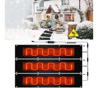 PAAWBW Tapis de déneigement antidérapant for allées extérieures - Tapis de déneigement en Caoutchouc 360 W avec Cordon d'alimentation for Une Utilisation hivernale en Toute sécurité(30x120cmx3Pcs)