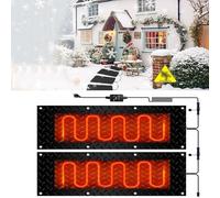 PAAWBW Tapis de déneigement antidérapant for allées extérieures - Tapis de déneigement en Caoutchouc 360 W avec Cordon d'alimentation for Une Utilisation hivernale en Toute sécurité(30x150cmx2Pcs)