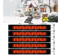PAAWBW Tapis de déneigement antidérapant for allées extérieures - Tapis de déneigement en Caoutchouc 360 W avec Cordon d'alimentation for Une Utilisation hivernale en Toute sécurité(30x150cmx5Pcs)