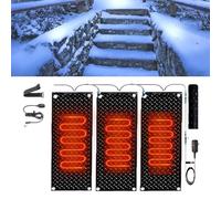 PAAWBW Tapis de déneigement antidérapants - Tapis Chauffants extérieurs en Caoutchouc for Le déneigement et Le déglaçage en Hiver(30x150cmx3Pcs)