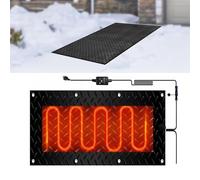 PAAWBW Tapis de déneigement extérieur - Déglaçant antidérapant en Caoutchouc avec Cordon d'alimentation for allées et trottoirs(25.4x90cmx1Pcs)
