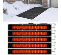 PAAWBW Tapis de déneigement extérieur - Déglaçant antidérapant en Caoutchouc avec Cordon d'alimentation for allées et trottoirs(40x120cmx5Pcs)