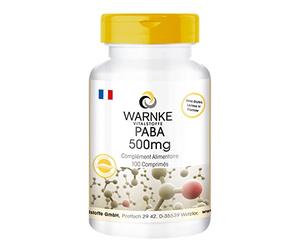 PABA 500mg - 100 comprimés - végétarien - acide para-aminobenzoïque | Warnke Vitalstoffe - Qualité des pharmacies allemandes