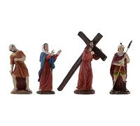 PABEN Crèche Pascale Set Montée au Calvaire de Jésus 4 sujets cm. 16-13