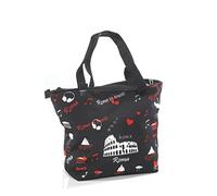 Paben Sac Shopper en tissu graphique ROME en MUSIC souvenir Rome Italie, Noir