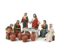 PABEN Set Statues Tramutation de l'eau en vin de Jésus 12,7 cm 12 sujets en résine