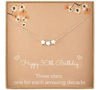Pabenlily Cadeau d'anniversaire 30 ans pour femme, collier étoile en argent sterling, perles mignonnes de 6 mm, bijoux pour 30e anniversaire