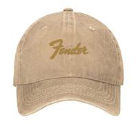 PABHYDA Baseball Cap Fender Guitar Logo, Fermeture à Snap Ajustable, Protection UV UPF 50+, Anti-UV Boucle en Metal Trucker, Sunhats(Khaki)
