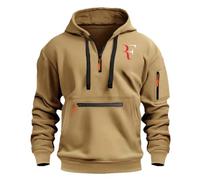 PABHYDA Veste à Capuche zippée Homme Mode Roger Federer, Confection en Coton mélangé Doux, Conçu pour l’Automne, l’Hiver et Les températures fraîches, Sorties(Khaki,XXL)