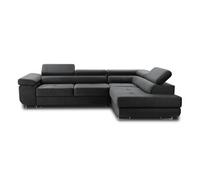 Canape angle fixe BEST MOBILIER 5 places en polyester gris 272 x 272 x 70 cm Gris foncé G