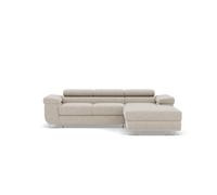 Pablo - canapé d'angle droit - 6 places - convertible avec coffre et têtières réglables - en velours côtelé - Beige Beige