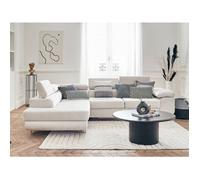 Pablo - canapé d'angle gauche - 5 places - convertible avec coffre et têtières réglables - en velours - Beige Beige G