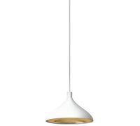 Pablo Designs Swell Single Wide Pendelleuchte, blanc / laiton