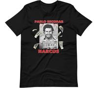 Pablo Escobar Tee Shirt (Narcos) Black Manches Courtes(X-Large)