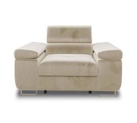 Pablo - fauteuil avec têtière ajustable - en velours - Beige
