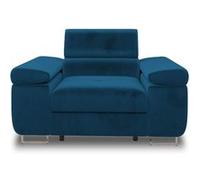 Pablo - fauteuil avec têtière ajustable - en velours - Bleu Bleu