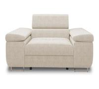 Pablo - fauteuil avec têtière ajustable - en velours côtelé - Beige Beige