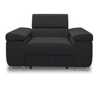 Pablo - fauteuil avec têtière ajustable - en velours côtelé - Noir Noir