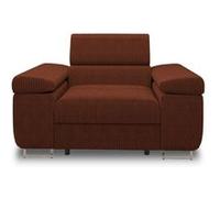 Pablo - fauteuil avec têtière ajustable - en velours côtelé - Terracotta Terracotta