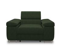 Pablo - fauteuil avec têtière ajustable - en velours côtelé - Vert Vert G