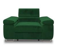 Pablo - fauteuil avec têtière ajustable - en velours - Vert Vert