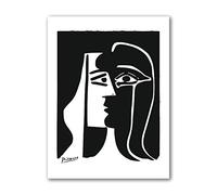 Pablo Picasso Affiche Abstraite Murale Fille Visage Lignes Art Toile Peinture Noir Blanc Salon Decoration à La Maison Tableaux 40x60 Cm Sans Cadre