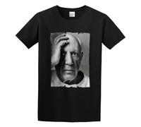 Pablo Picasso: Celebrity Star One in The City Unisex 100% Cotton Short-Sleeve T-Shirts Black M
