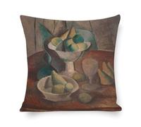 Pablo Picasso - Fruit in A Vase (198) - 17, X 22, Fine Art Print - 1 taie d'oreiller en lin, style textile de maison, 50 x 50 cm
