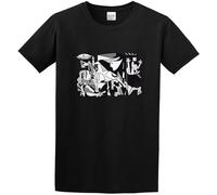Pablo Picasso Guernica 1937 Artwork Reproduction Men's Cotton Shirt Tee Graphic Unisex Tee Shirt Black M